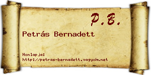 Petrás Bernadett névjegykártya