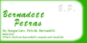 bernadett petras business card